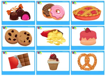 Snacks & Desserts Flashcards without words view online or free PDF download